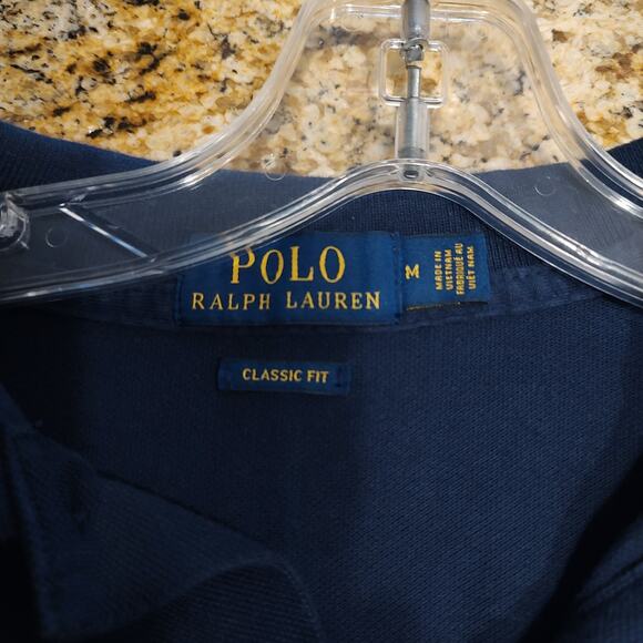 Polo Ralph Lauren Classic Fit Navy Blue Polo Shirt Size M - Picture 6 of 6